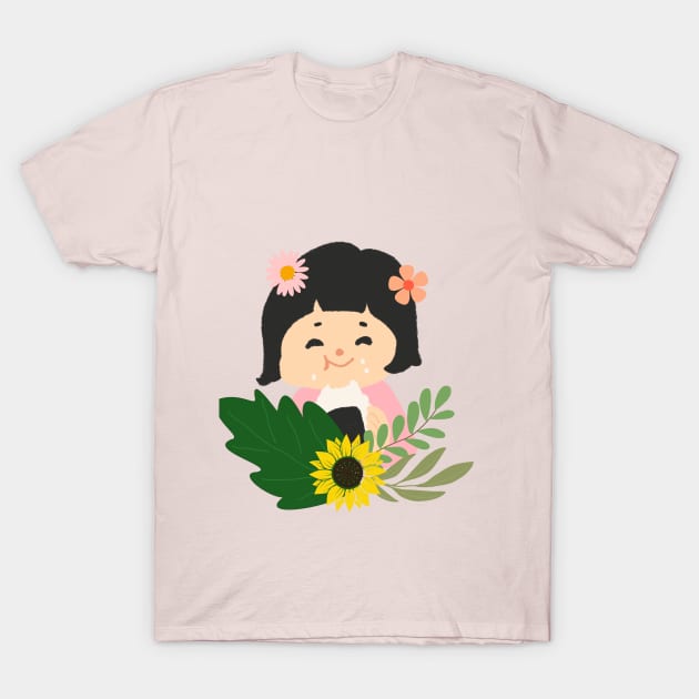 flower child smiling T-Shirt by Nata De'Art